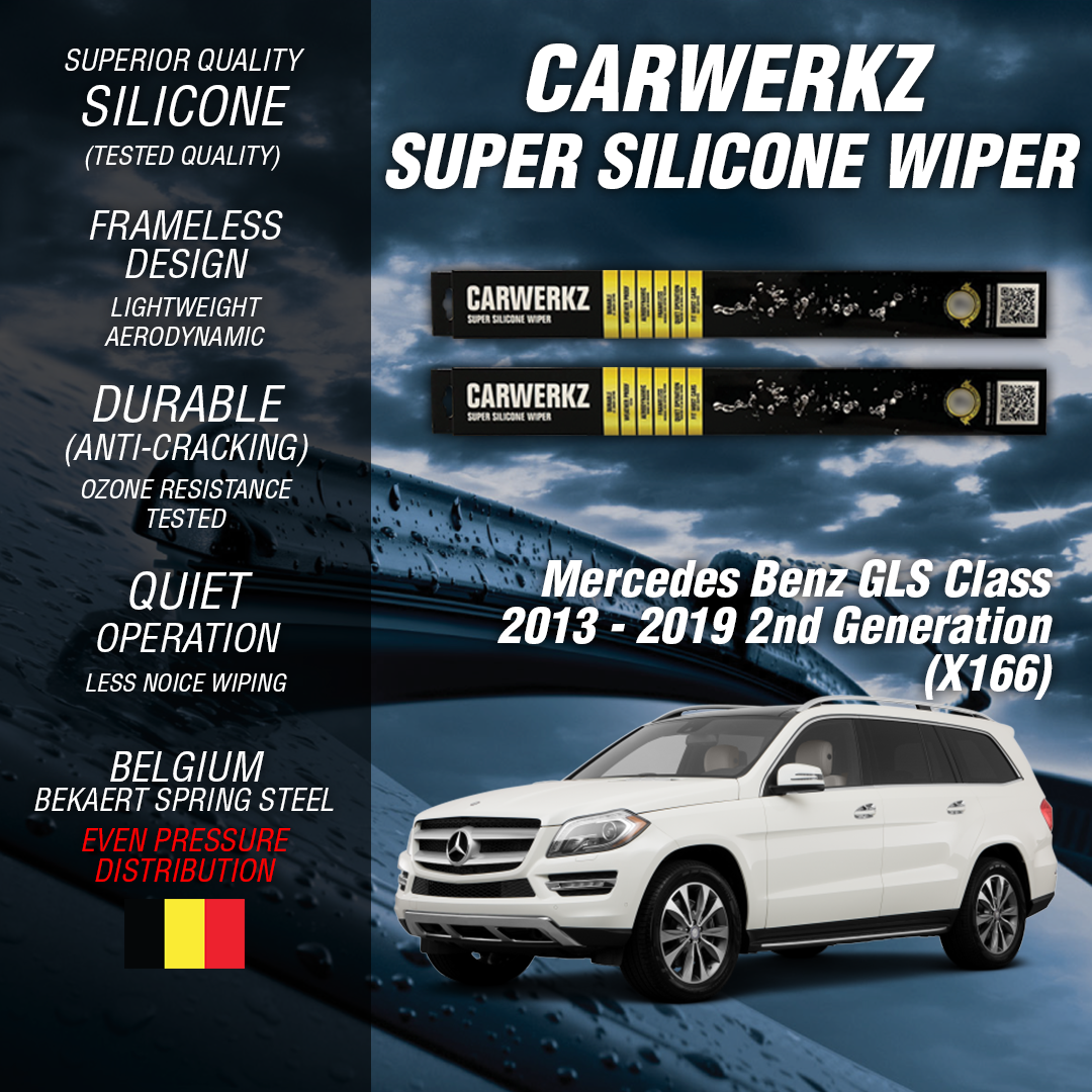 Premium Silicone Windshield Wipers for 2013-2019 Mercedes Benz GLS Class (X166) 2nd Gen - All-Weather Performance & Quiet Operation for Rain, Snow & Highway Driving