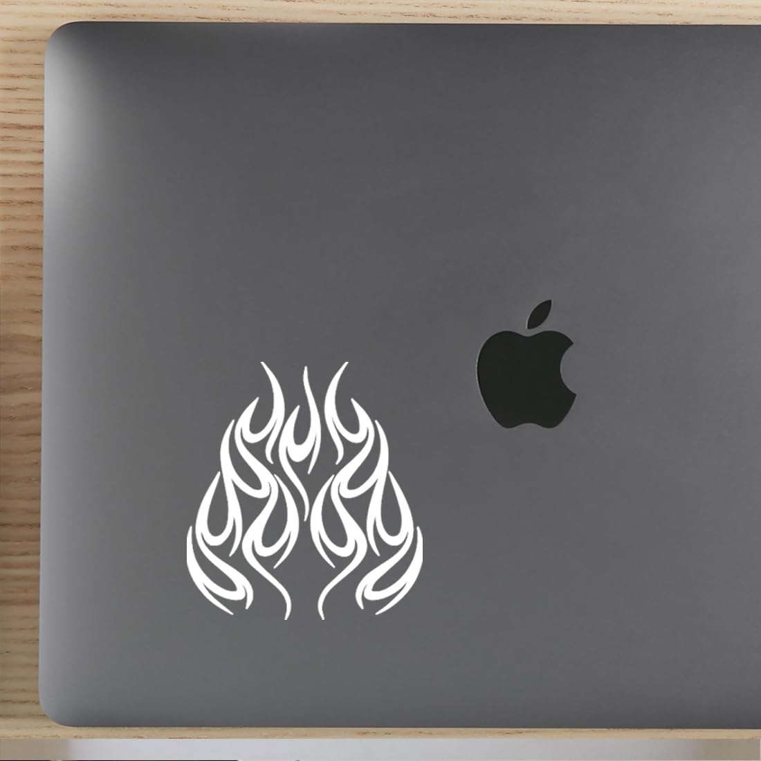 Premium Waterproof Vinyl Flame Decals (White, Set of 2) - Motorcycle Graphics Stickers for Laptop, Phone, Helmet, Car Window, Bumper, Mug, Cup, Door & Wall - Durable Adhesive for Outdoor & Indoor Use