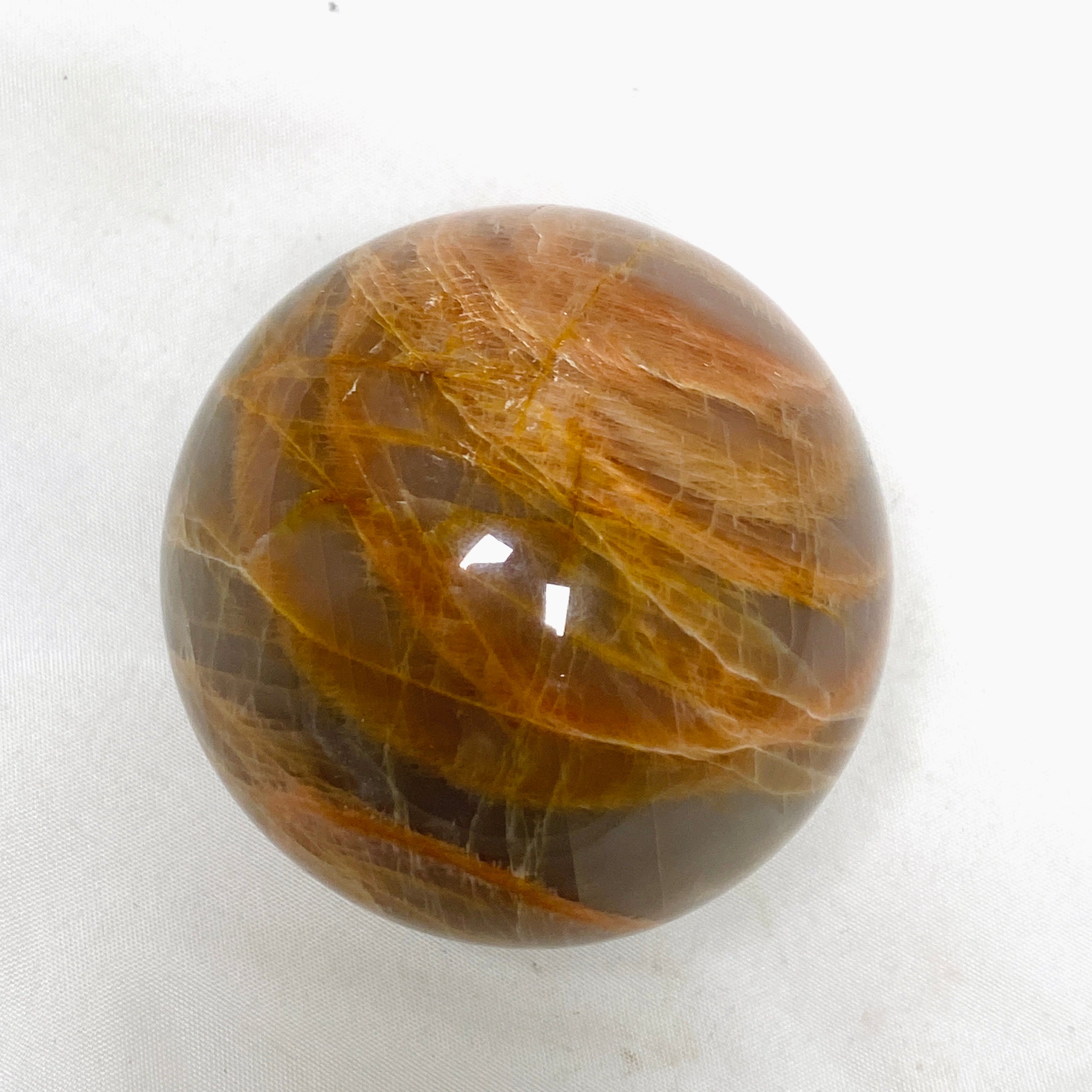Natural Peach Moonstone Sphere PMS03 - Healing Crystal for Meditation, Yoga & Home Decor - Perfect for Spiritual Gifts & Energy Balancing