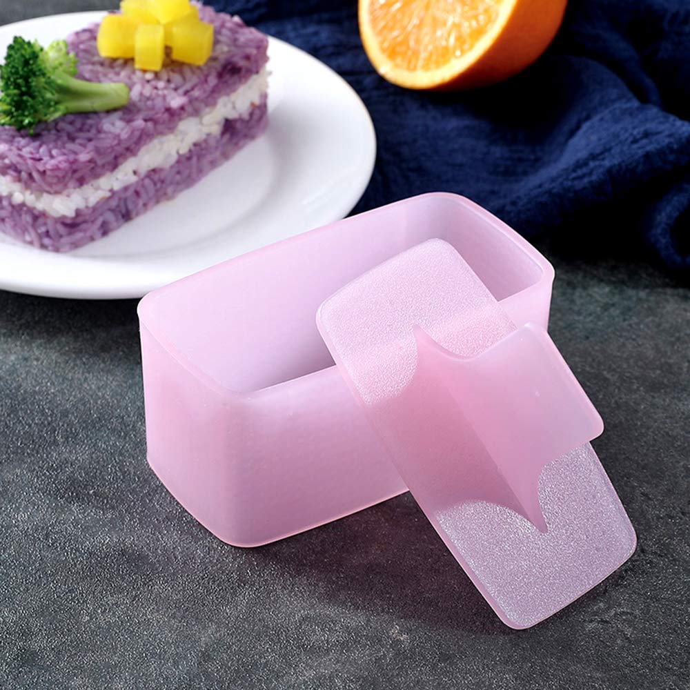 2 Pack Non-Stick Sushi Rice Press Mold & Rice Paddle - Hawaiian Musubi Maker Kit for Onigiri, Spam Musubi - Perfect for Home Cooking, Meal Prep, Picnics & Japanese Food Lovers (Pink)