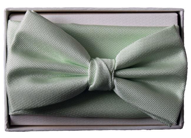 Stylish Polyester Green Bow Tie and Pocket Square Set for Men - Perfect for Weddings, Prom, and Formal Events