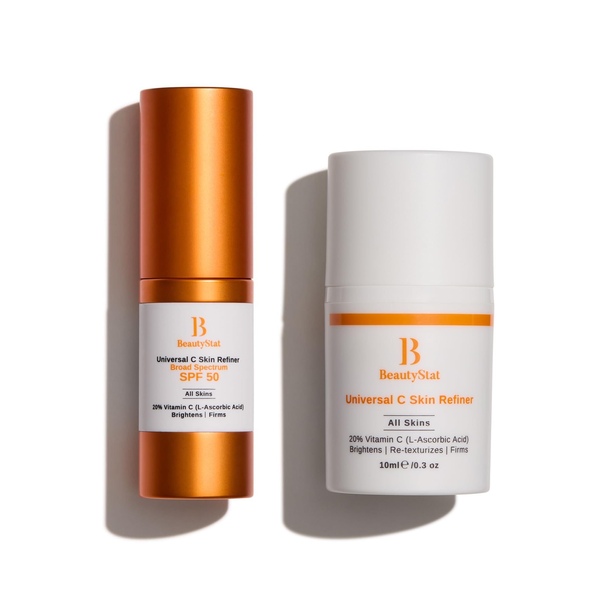 BeautyStat Universal C Skin Refiner SPF 50 30ml & 10ml - Vitamin C Serum for Brightening, Anti-Aging & Sun Protection - Perfect for Daily Skincare Routine & Travel