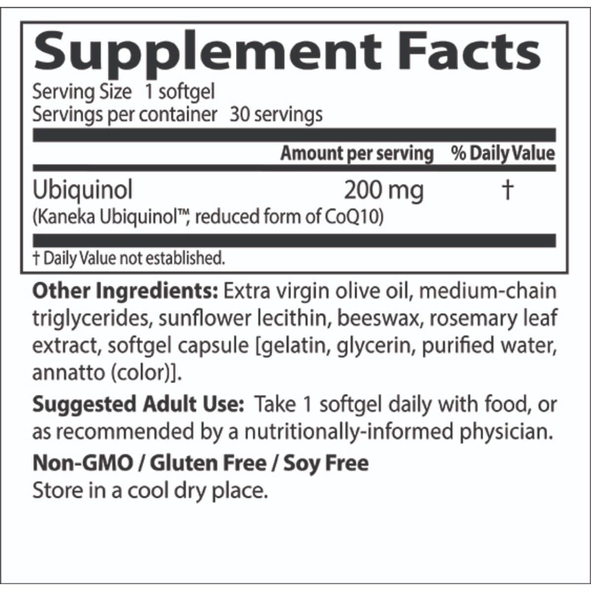 Doctor's Best Ubiquinol 200mg with Kaneka Q10 - 30 Softgels for Heart Health & Energy Support - Perfect for Active Adults & Cardiovascular Wellness