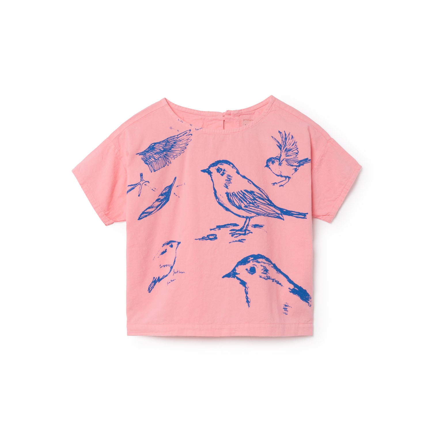 Bobo Choses Kids' Short Sleeve Shirt with Bird Print - Comfortable Cotton T-Shirt for Boys & Girls - Perfect for School, Playdates & Everyday Wear