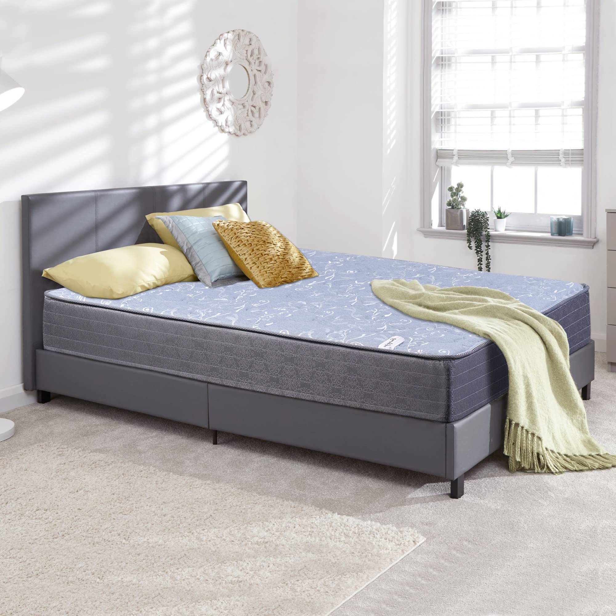 11-Inch Firm Foam Encased Euro Top Gel Infused Innerspring Mattress - Twin Size, Medium Firm Support for Back Pain Relief, Cooling Sleep Surface, Perfect for Guest Rooms, Kids' Beds & Small Spaces