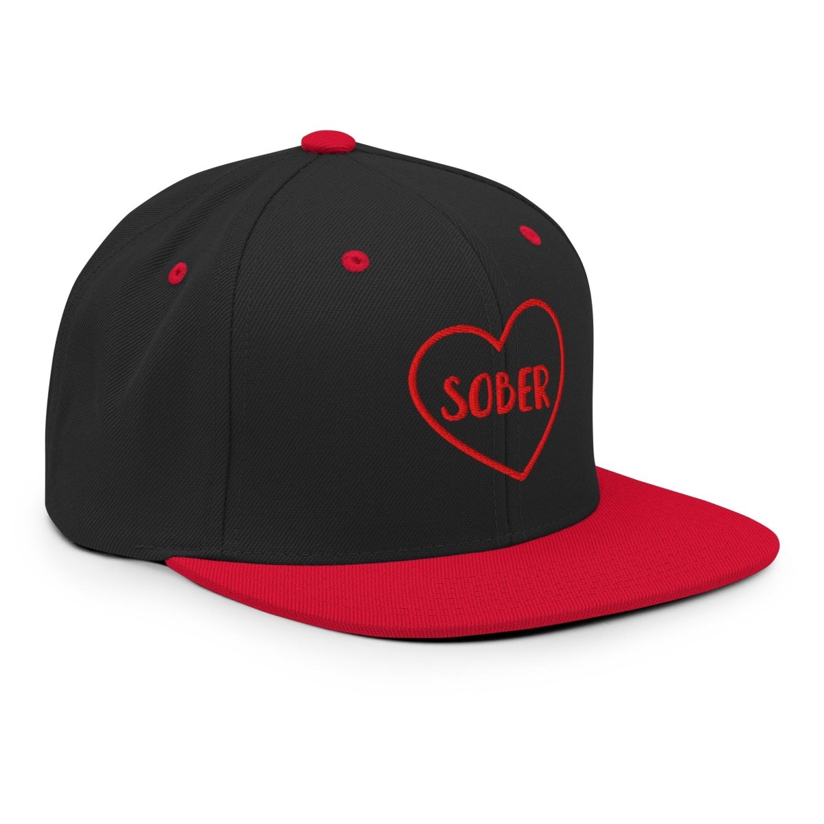 SOBER in a Heart Embroidered Snapback Hat - Stylish Unisex Baseball Cap for Men & Women - Perfect for Casual Wear, Sports, and Outdoor Activities