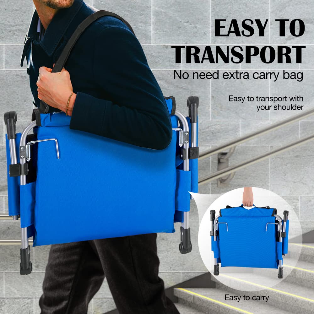 Foldable Stadium Seat with Padded Cushion, Armrest & Cup Holder - Portable Folding Bleacher Chair for Outdoor Sports, Concerts & Picnics - Comfortable Seating for Football, Baseball, Soccer Games & Events