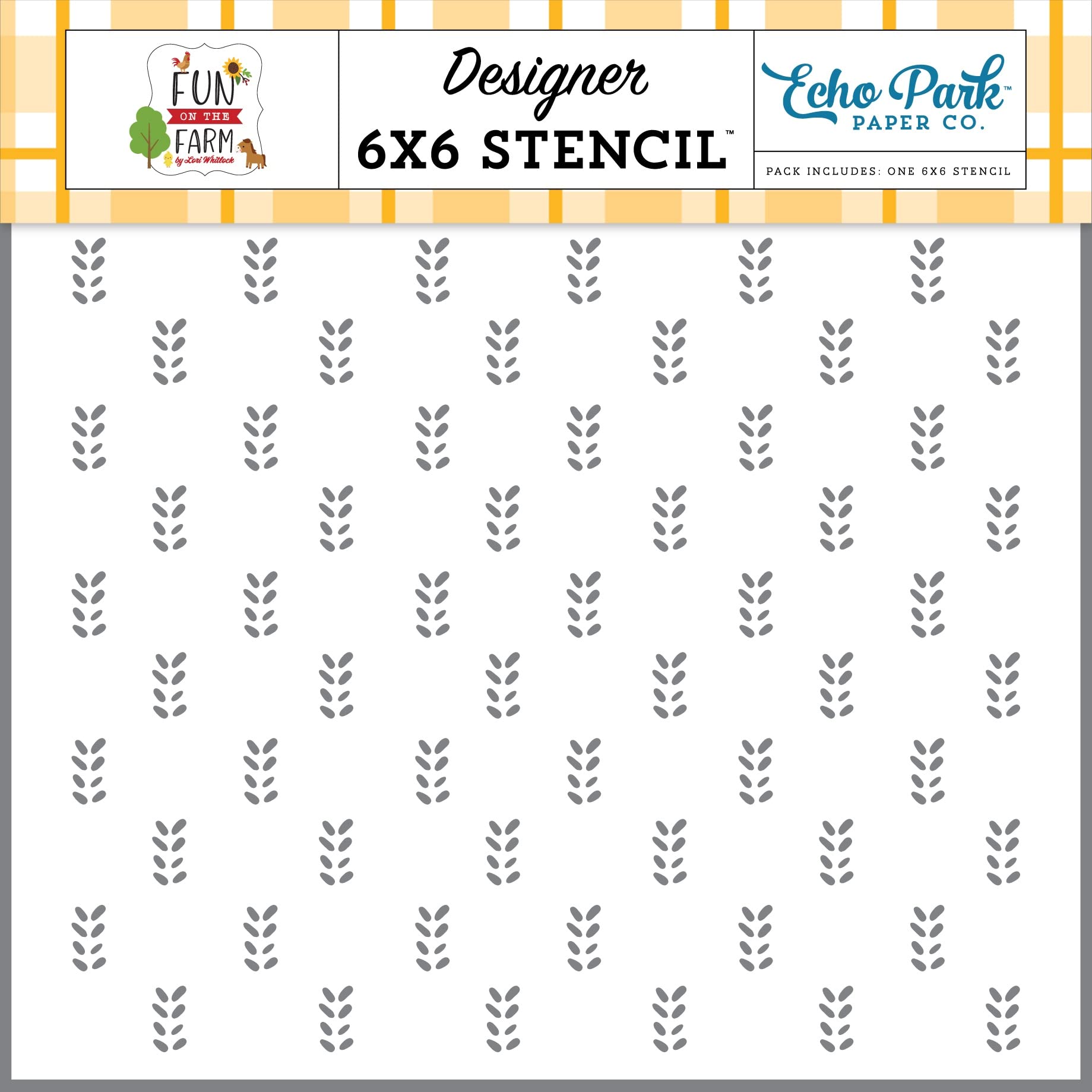 Echo Park Paper Co. Waving Wheat Stencil - Scrapbooking, Card Making & DIY Craft Supplies for Home Decor and Paper Projects