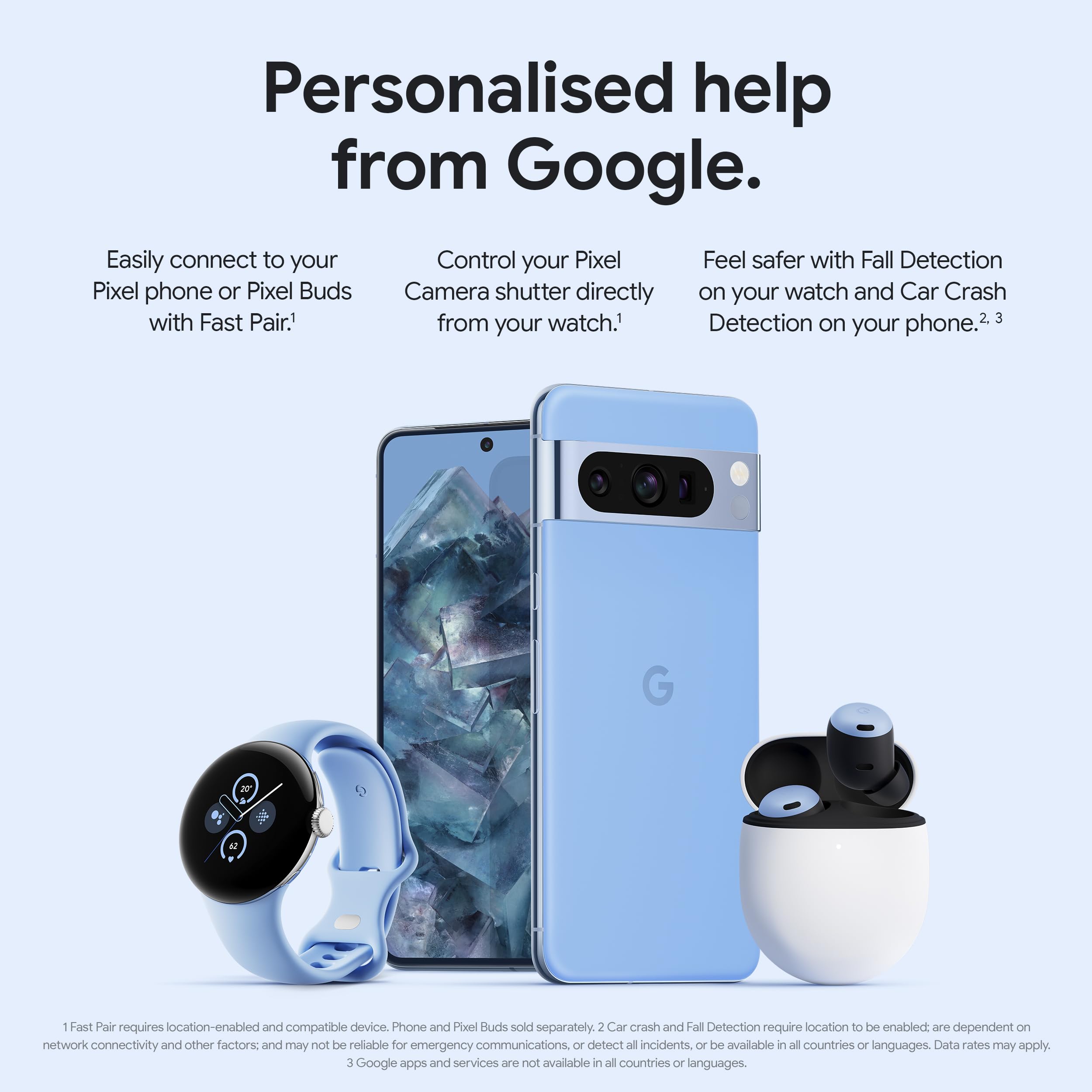 Google Pixel Watch 2 Smartwatch with Fitbit Heart Rate Tracking, Stress Management & Safety Features - Android Wear OS Watch with Polished Silver Aluminum Case & Porcelain Active Band - Wi-Fi Connected for Fitness, Workouts & Daily Wear