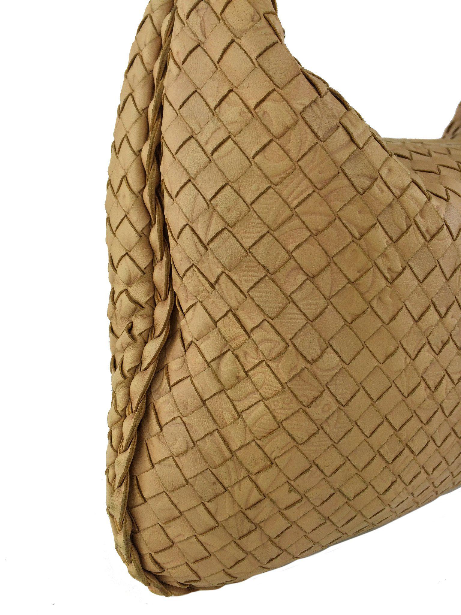 Bottega Veneta Embossed Intrecciato Leather Hobo Bag - Luxury Shoulder Purse for Women, Perfect for Work, Travel & Evening Events