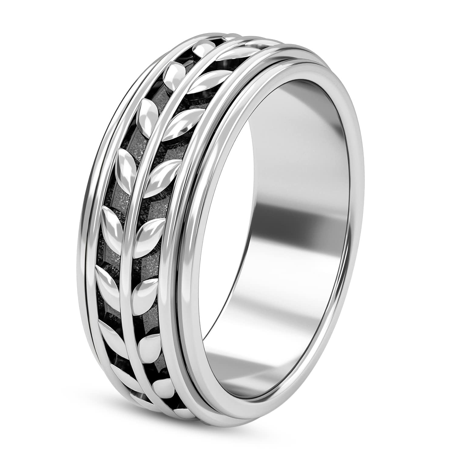 925 Sterling Silver Spinner Ring for Anxiety Relief - Handmade Boho Tribal Jewelry for Women & Men - Oxidized Stress Relieving Meditation Ring - Unique Gift for Yoga, Mindfulness & Everyday Wear