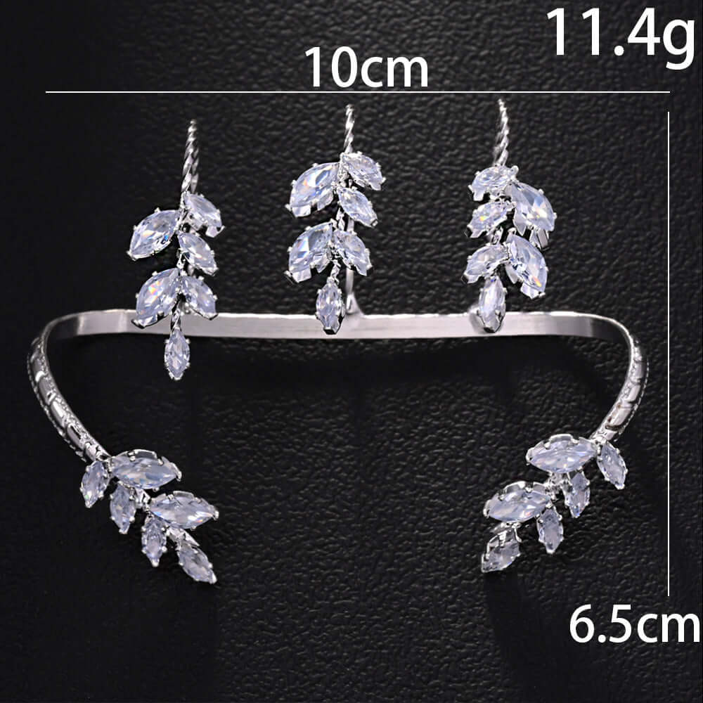 Elegant Leaf Wedding Hand Cuff Ring WJ402 - Dainty Bridal Jewelry for Wedding, Engagement & Special Occasions