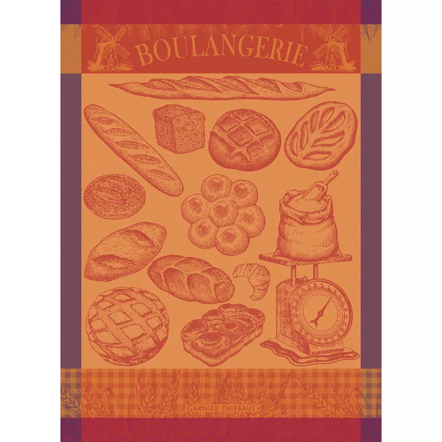 Garnier Thiebaut Boulangerie Moulin Ambre Kitchen Towel Set - Premium French Linen Dish Towels for Baking, Cooking & Kitchen Decor - Absorbent & Durable for Daily Use