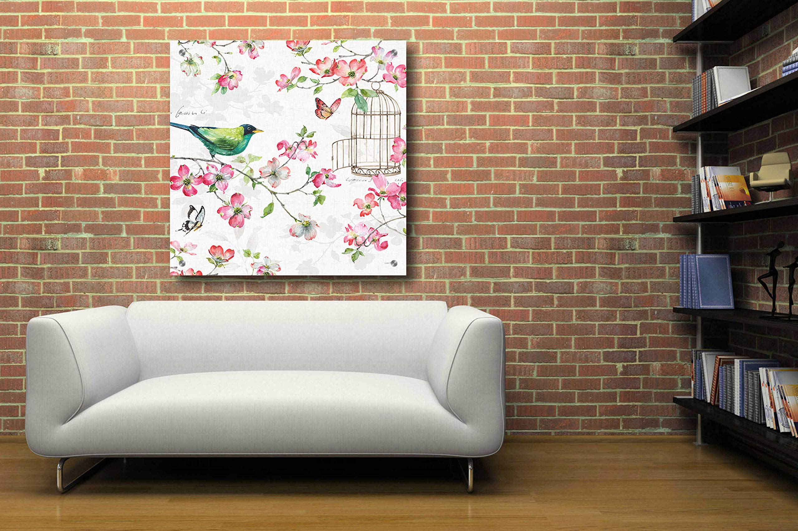 Lisa Audit 'Dogwood Garden IV' Acrylic Glass Wall Art - 36x36 Inches Modern Floral Painting for Living Room, Bedroom & Office Decor