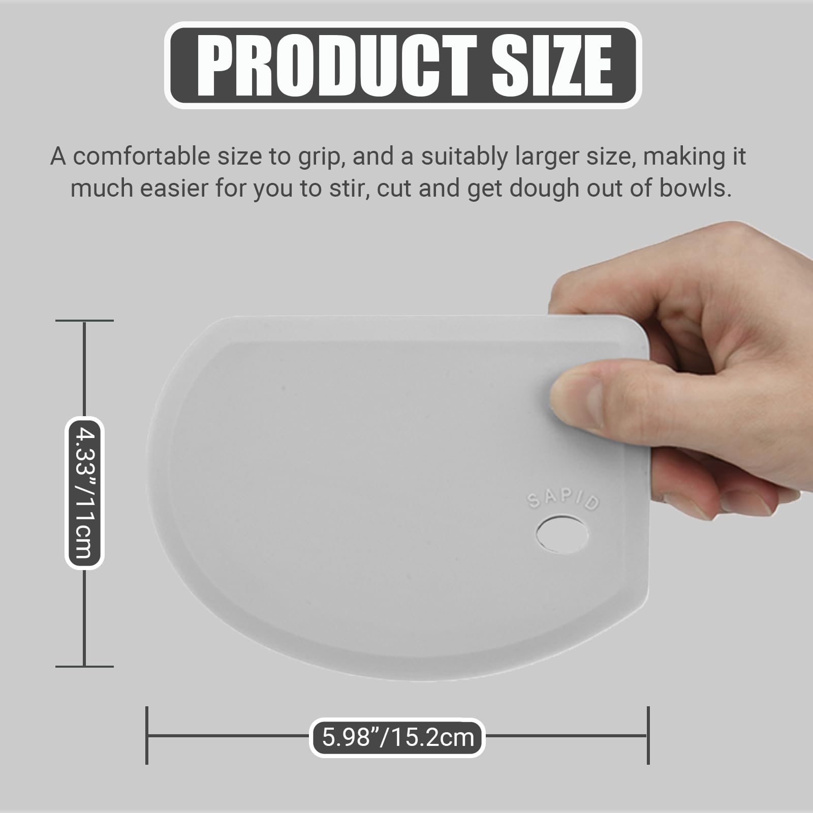 Flexible Curved Edge Silicone Bowl Scraper (5.98