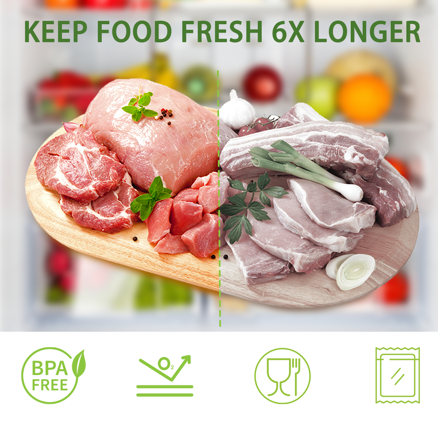 Bonsaii BPA-Free Heavy Duty Vacuum Sealer Bags - 8