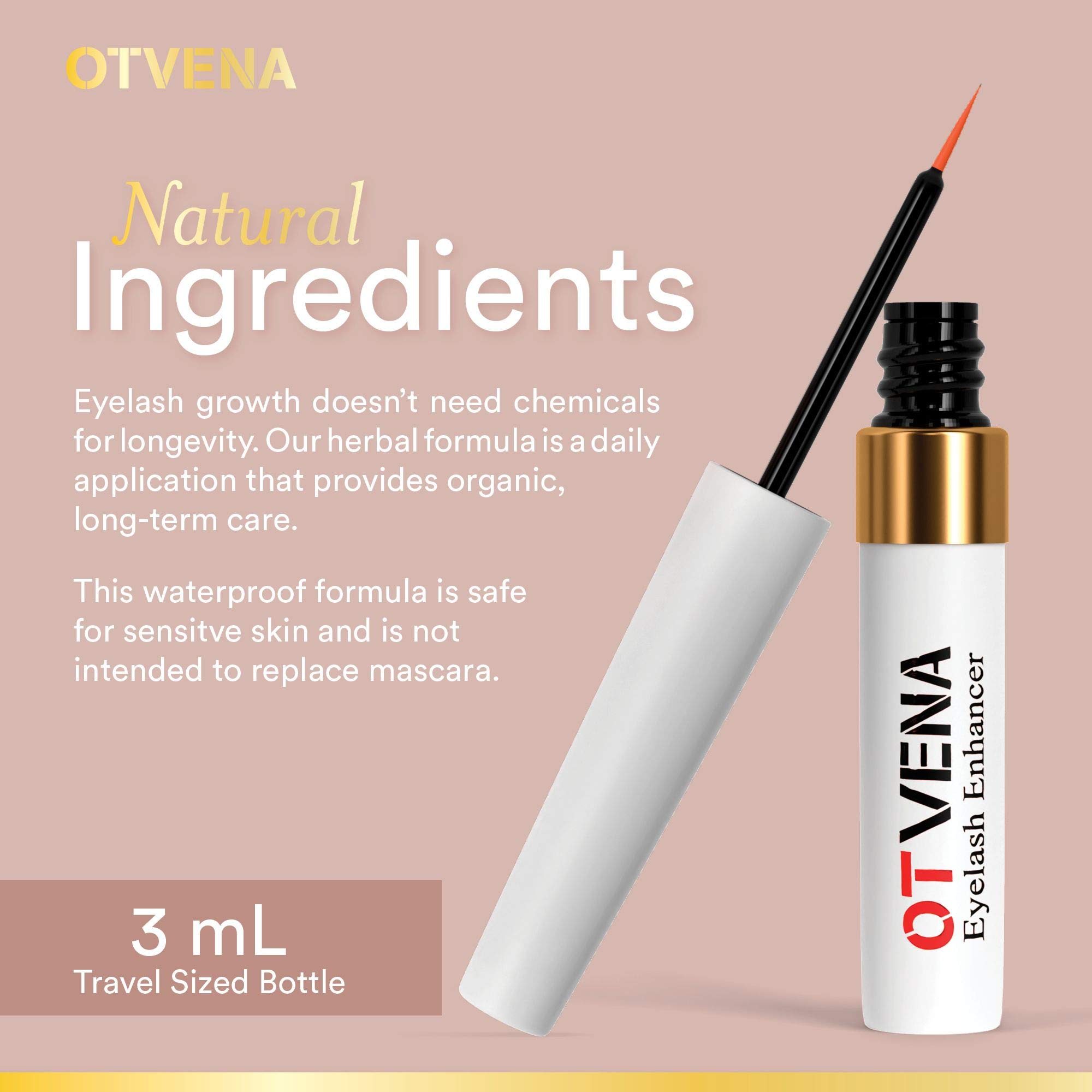 Eyelash & Eyebrow Growth Serum (3mL) - Clinically Tested Waterproof Formula for Longer, Thicker Lashes & Brows - Natural Herbal Ingredients, No Irritation - Perfect for Nighttime Beauty Routine & Daily Lash Care