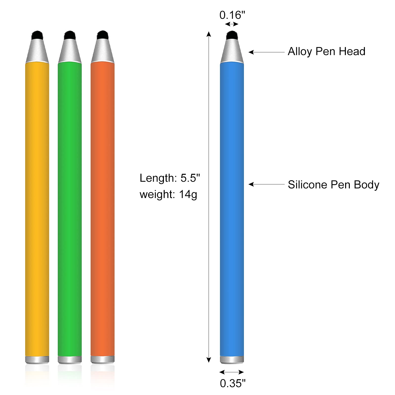 Kids Stylus Pens for Touch Screens - 4 Pack Capacitive Stylus for iPad, iPhone, Samsung Galaxy & All Tablets - Perfect for Drawing, Learning & Digital Play