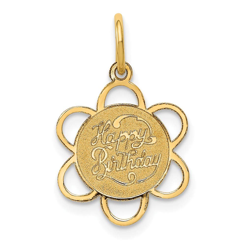 14K Gold Happy Birthday Charm Pendant - Elegant Jewelry Gift for Women, Mom, Wife - Perfect for Birthdays, Anniversaries & Special Occasions