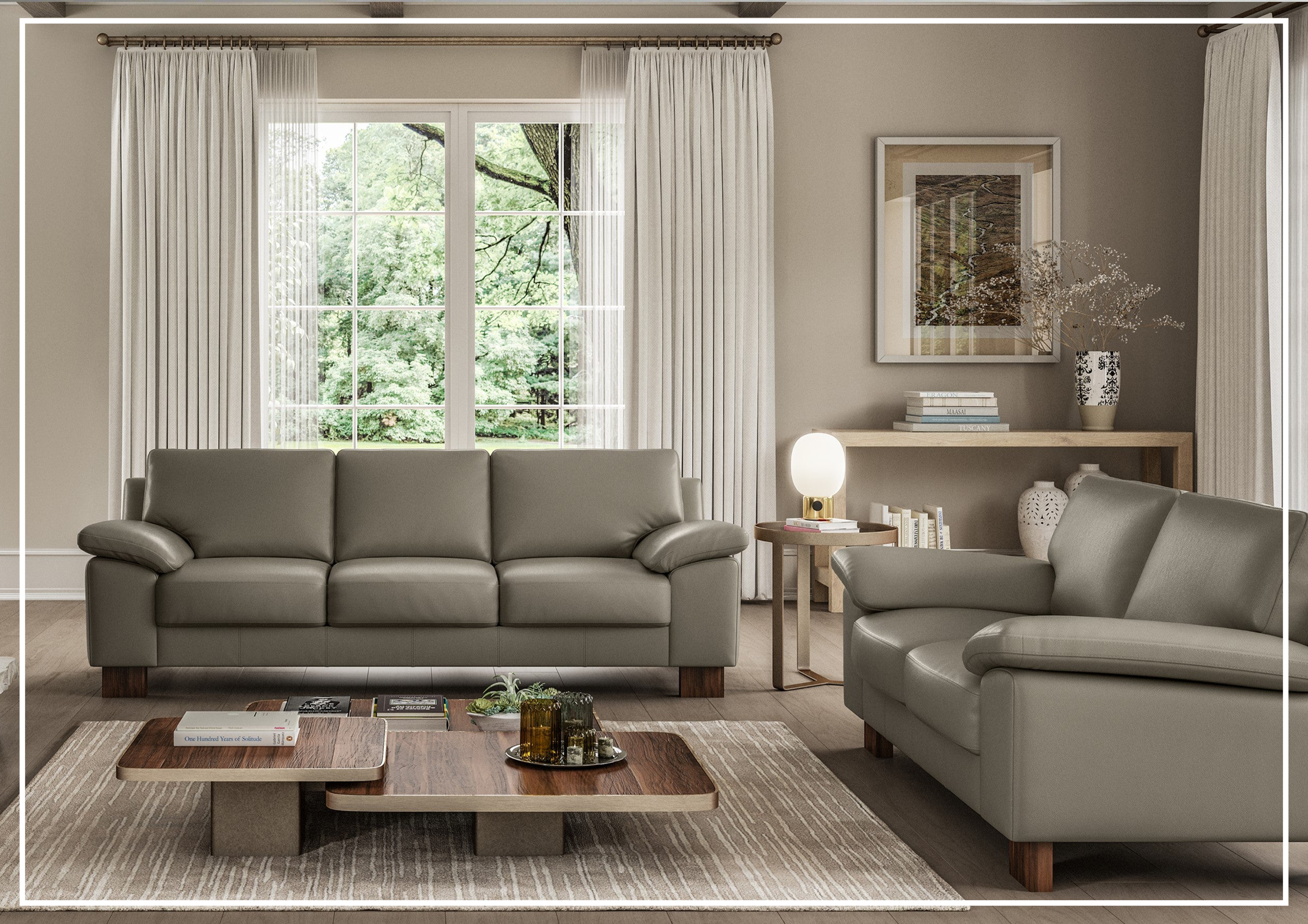 Premium Genuine Leather Sofa with High-Resilience HR Foam - Handcrafted in Finland - Perfect for Living Room, Lounge & Office Comfort