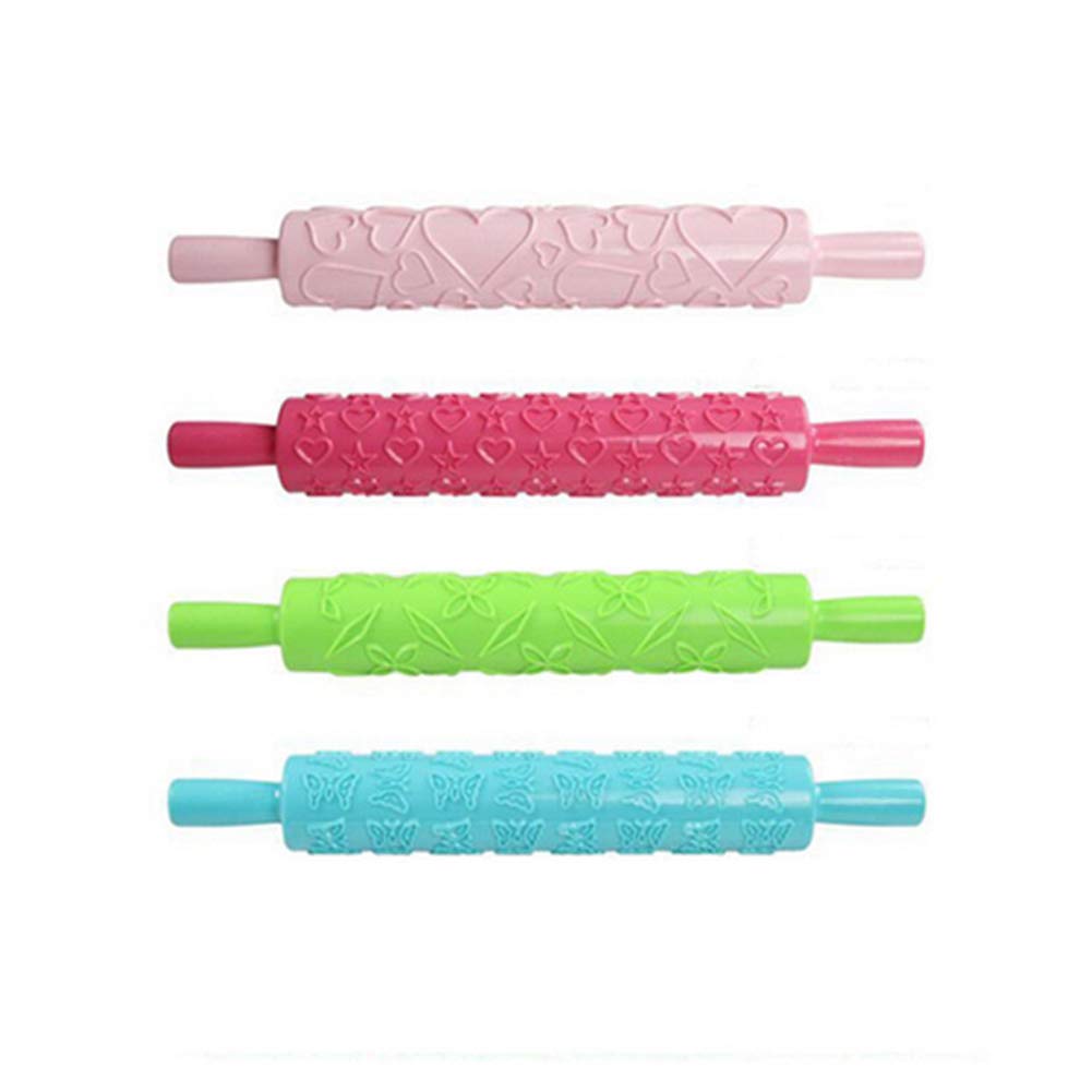 Newooh Embossed Rolling Pin for Cake Decorating - Non-Stick Textured Design for Fondant, Pie Crust, Cookies & Pastry - Perfect for Baking, Icing, Clay & Dough - Ideal for Home Bakers & DIY Craft Projects