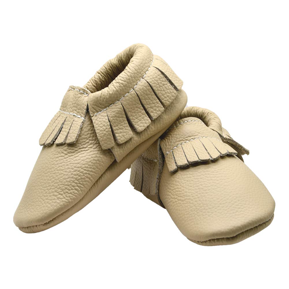 iEvolve Baby Leather First Walking Shoes - Soft Sole Moccasins with Tassels for Infants & Toddlers | Perfect for Indoor Play, Crawling & Early Steps