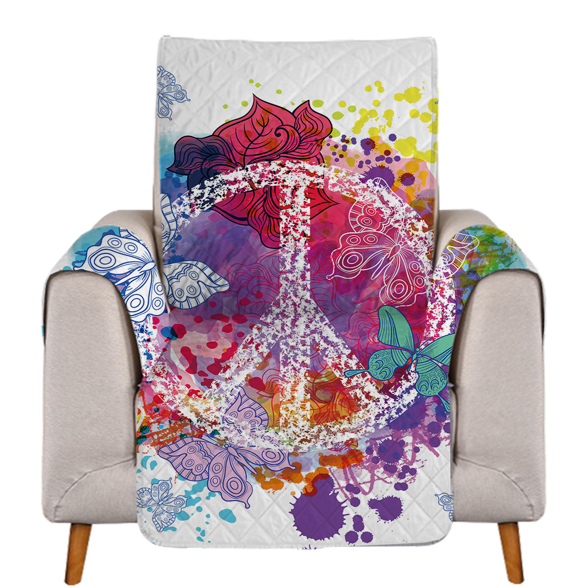 Peace on the Beach Sofa Cover - Waterproof Outdoor Furniture Protector for Patio, Deck & Poolside - Perfect for Summer Relaxation & Beach House Decor