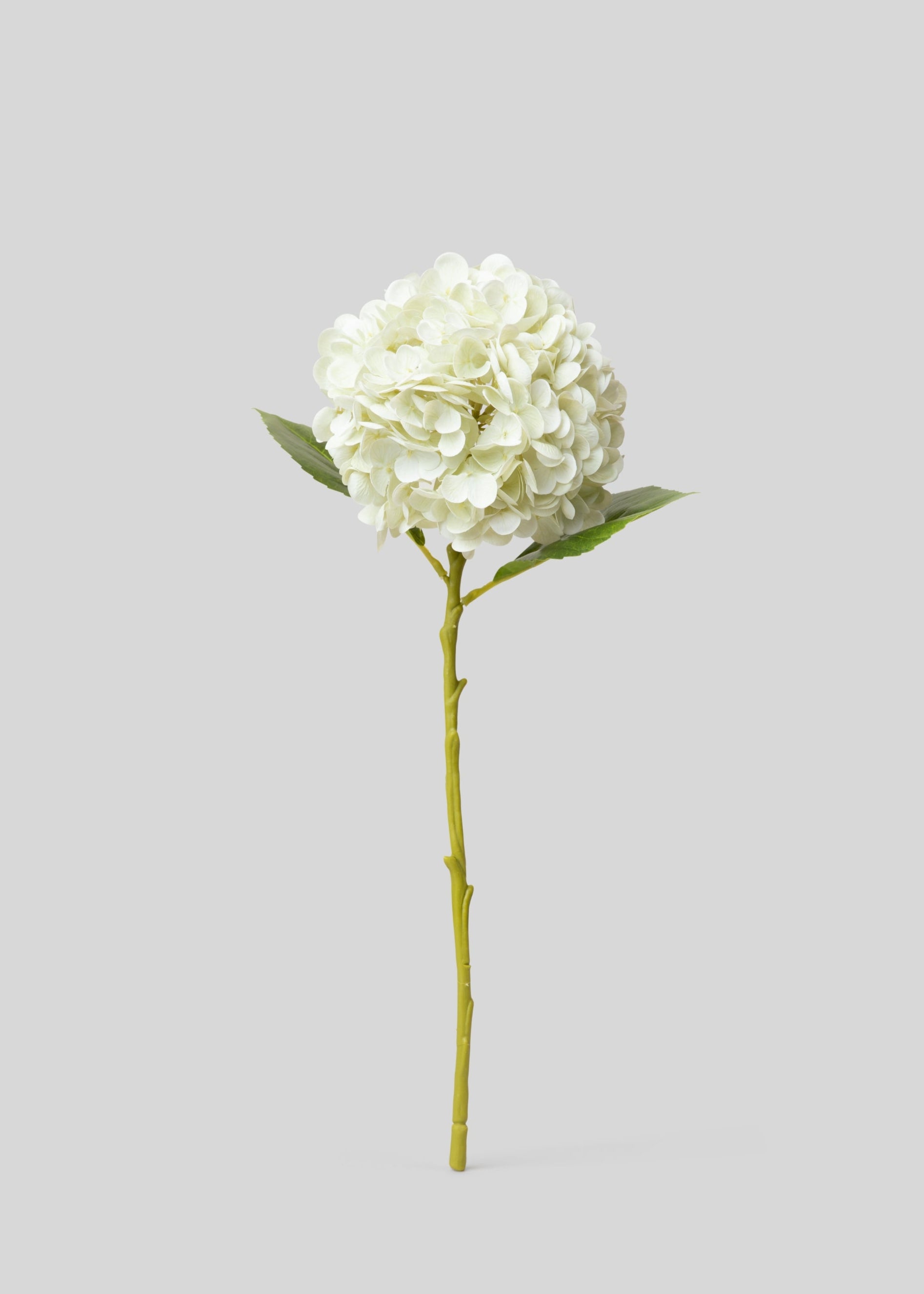 Real Touch Fake Hydrangea Flowers - Cream White Artificial Bouquet (18.5