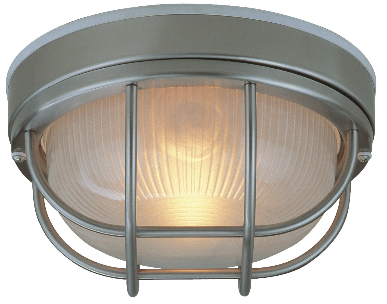 Stainless Steel Bulkheads Oval & Round One Light Flush Mount Ceiling Fixture - Perfect for Bathroom, Kitchen, Garage, and Commercial Spaces