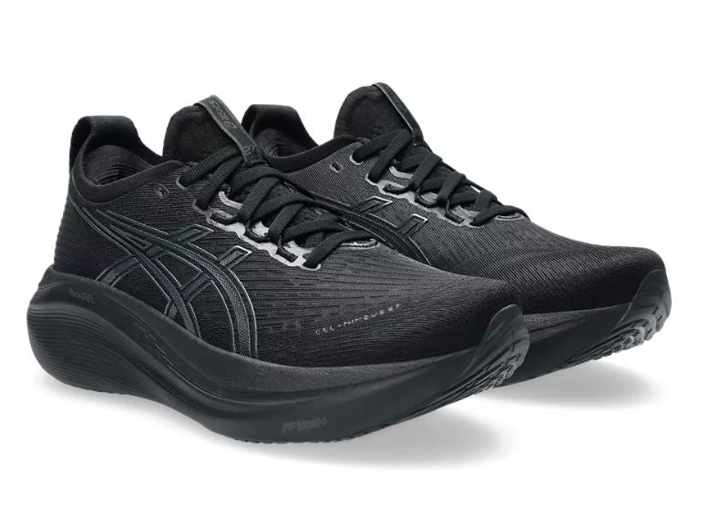 ASICS Women's Gel-Nimbus 27 Running Shoes - D Width, Black/Graphite Grey - Cushioned Road Running & Gym Workout Shoes for Women