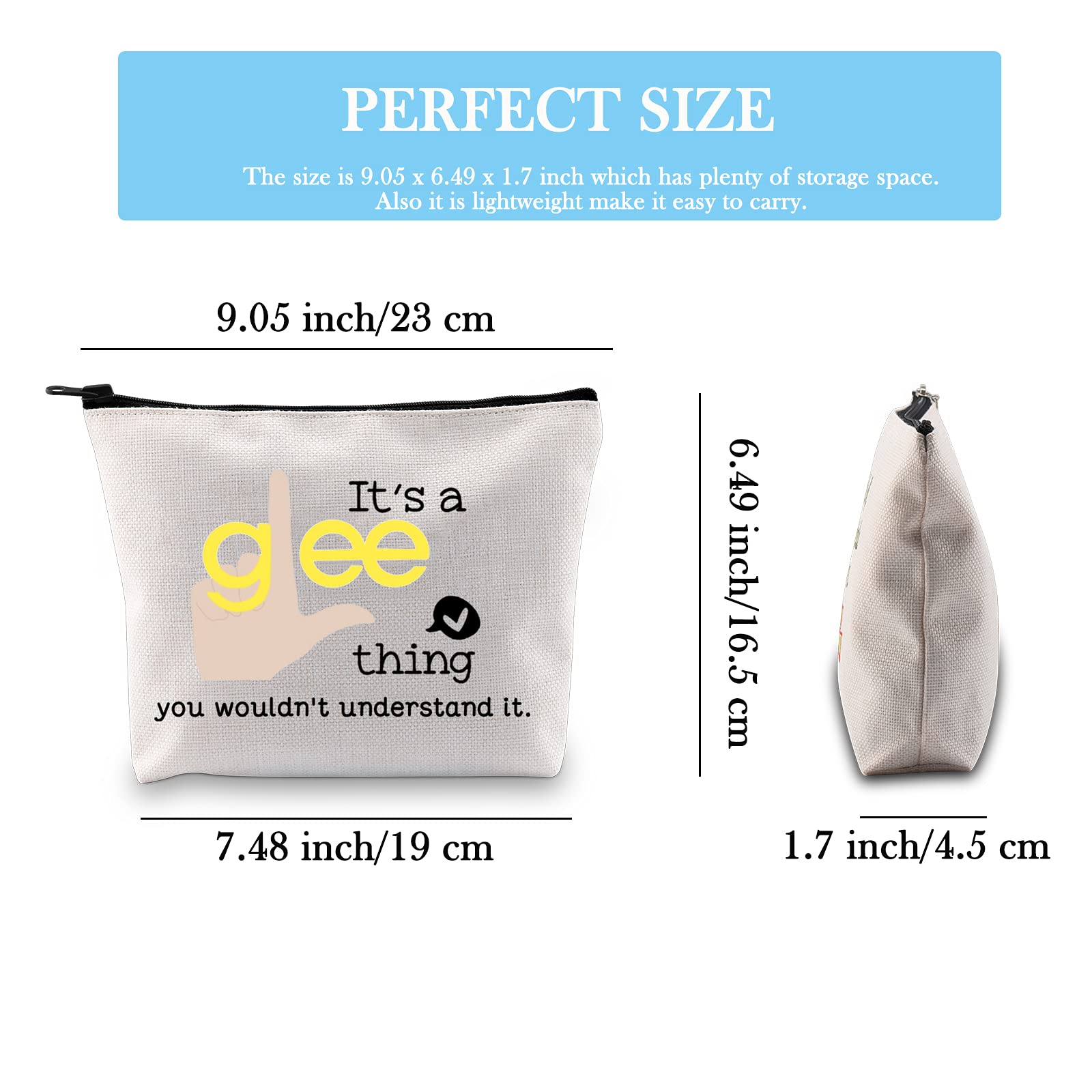 Funny Musical Comedy Inspired Makeup Travel Bag - Zipper Pouch for Women, Wife, Mom & Friends - Perfect Gift for Glee Fans - Medium Size Cosmetic Organizer - Great for Travel, Daily Use & Gift Giving