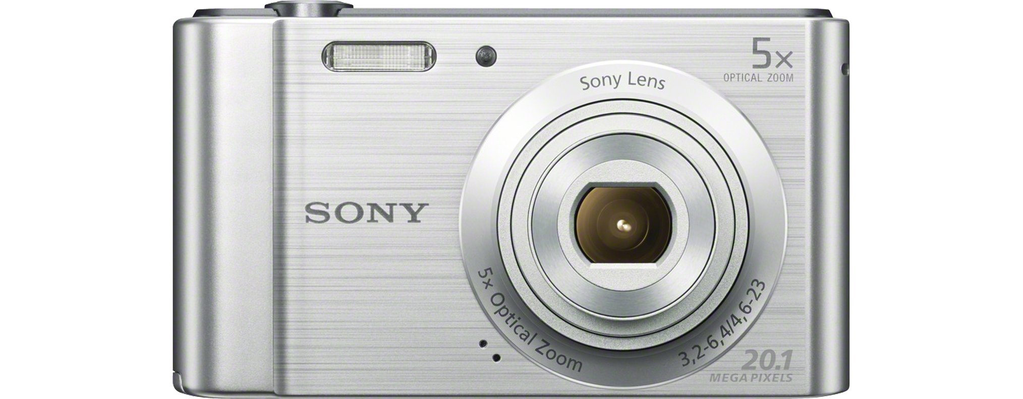 Sony DSCW800 20.1MP Digital Camera with 5x Optical Zoom - Silver (Renewed) | Compact Point & Shoot Camera for Travel, Vlogging & Everyday Photography