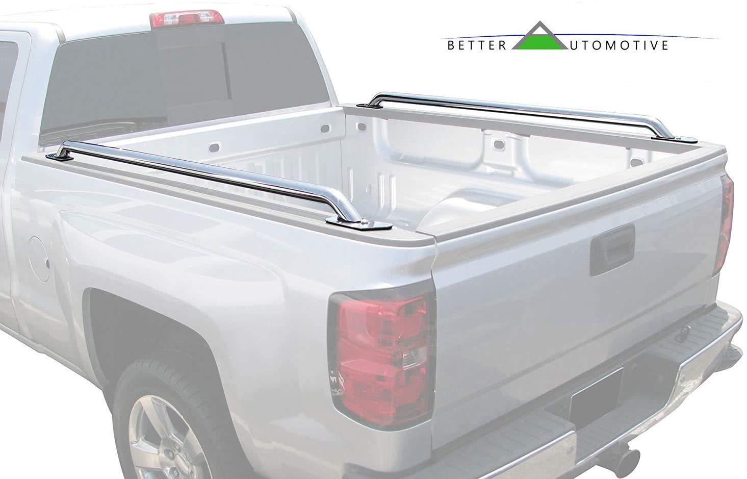 Stainless Steel Bed Rails for 1988-1998 Chevy C/K 6.5' Standard Bed Trucks - Heavy Duty Side Rails (1 Pair) - Perfect for Truck Accessories & Off-Road Protection