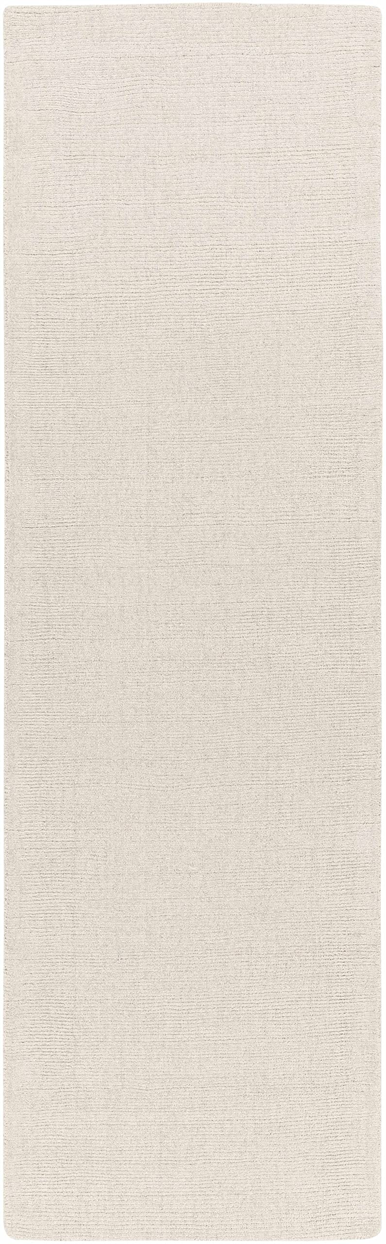Hauteloom Mariba Wool Area Rug for Living Room & Bedroom - Solid Ivory with Border - 4' x 6' - Soft & Durable - Perfect for Cozy Home Decor