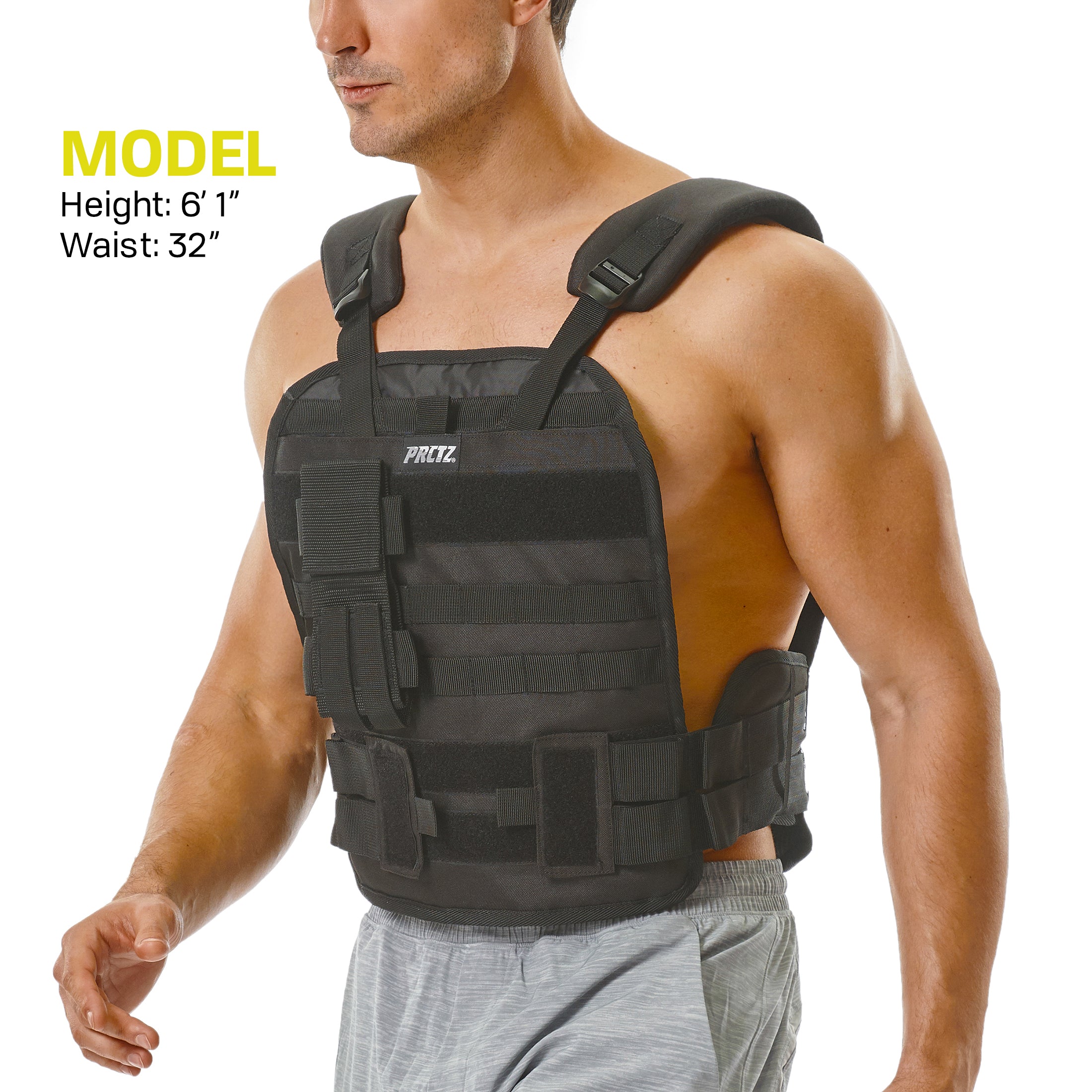 PRCTZ Adjustable Weighted Vest for Men & Women - 4-60 lbs Adjustable Weight - Strength Training, Running, Hiking & Fitness Workouts - Perfect for Home Gym, CrossFit & Outdoor Activities