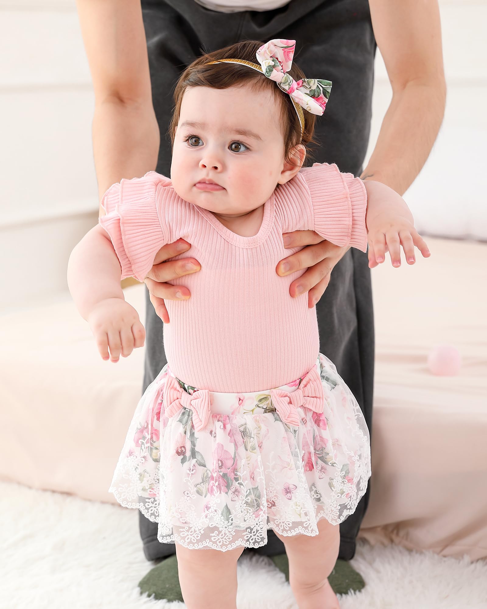 Mioglrie Preemie Baby Clothes for Girls - Newborn Outfits, Infant Summer Romper Dress & Shorts Set - Perfect for Photoshoots, Playdates & Special Occasions