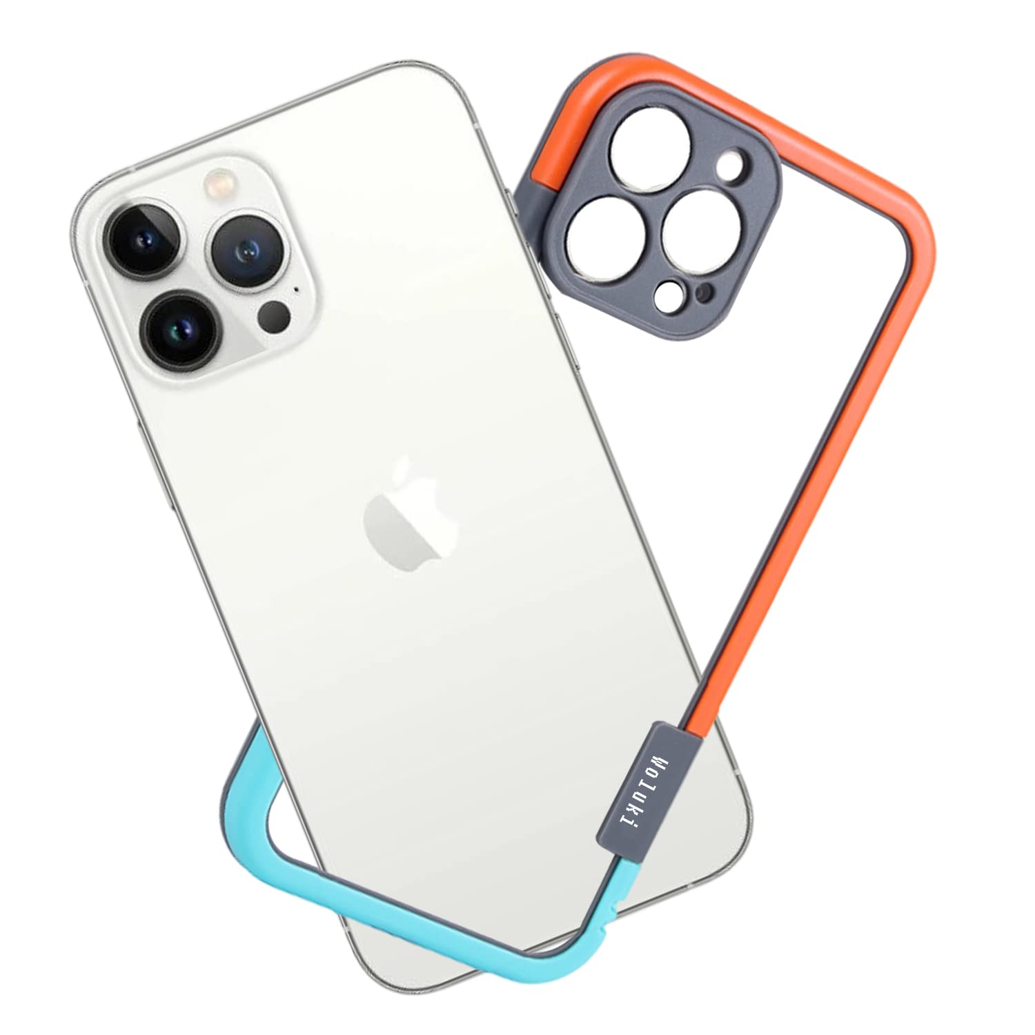 iPhone 13 Pro Bumper Case - MagSafe Compatible, Backless Design with Camera Protection | Shock-Absorbent TPU+PC Edge Frame | Heat Dissipation Technology (Blue-Orange) | Perfect for Active Lifestyles & Wireless Charging