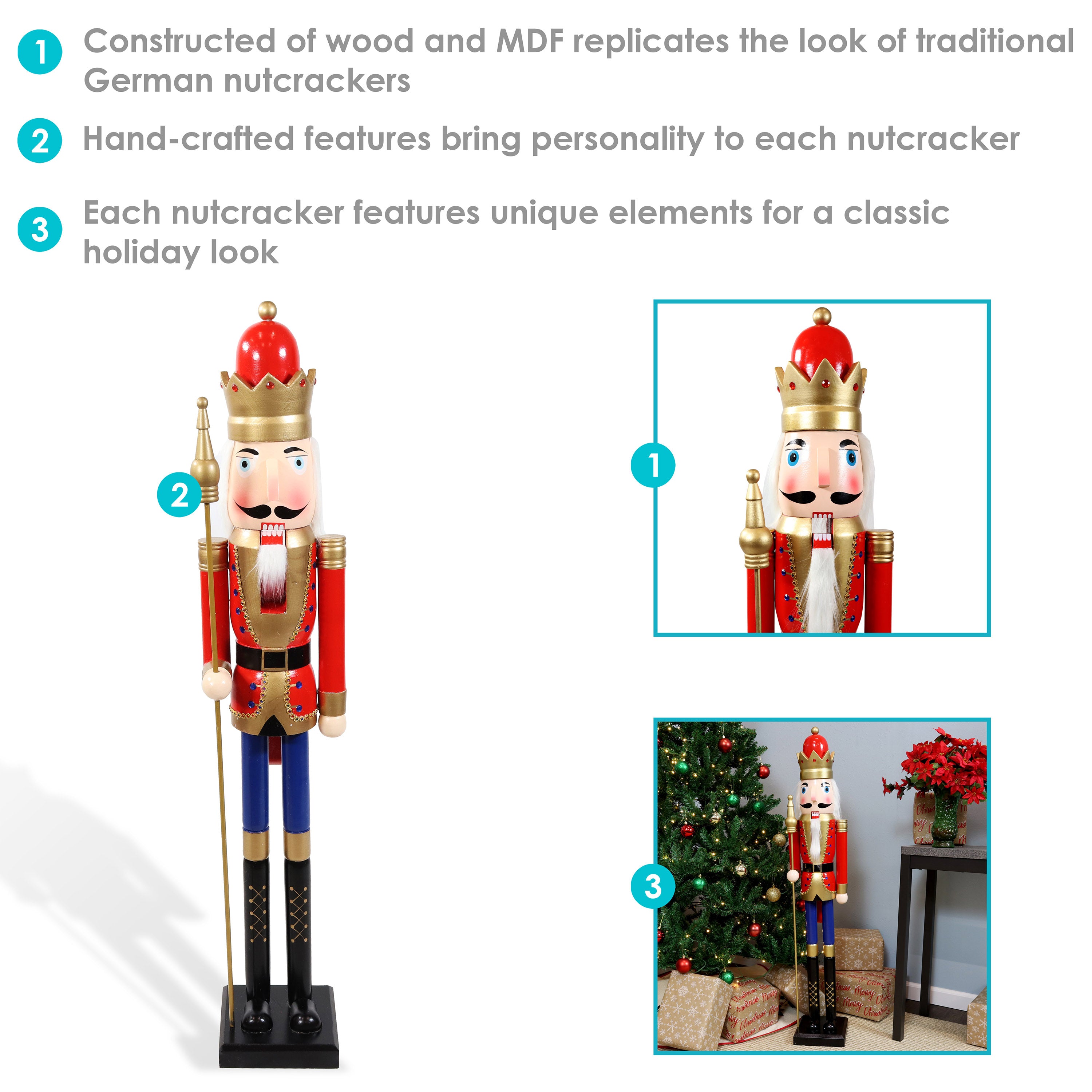 Sunnydaze Arnold the Strong Indoor Nutcracker Statue - 48