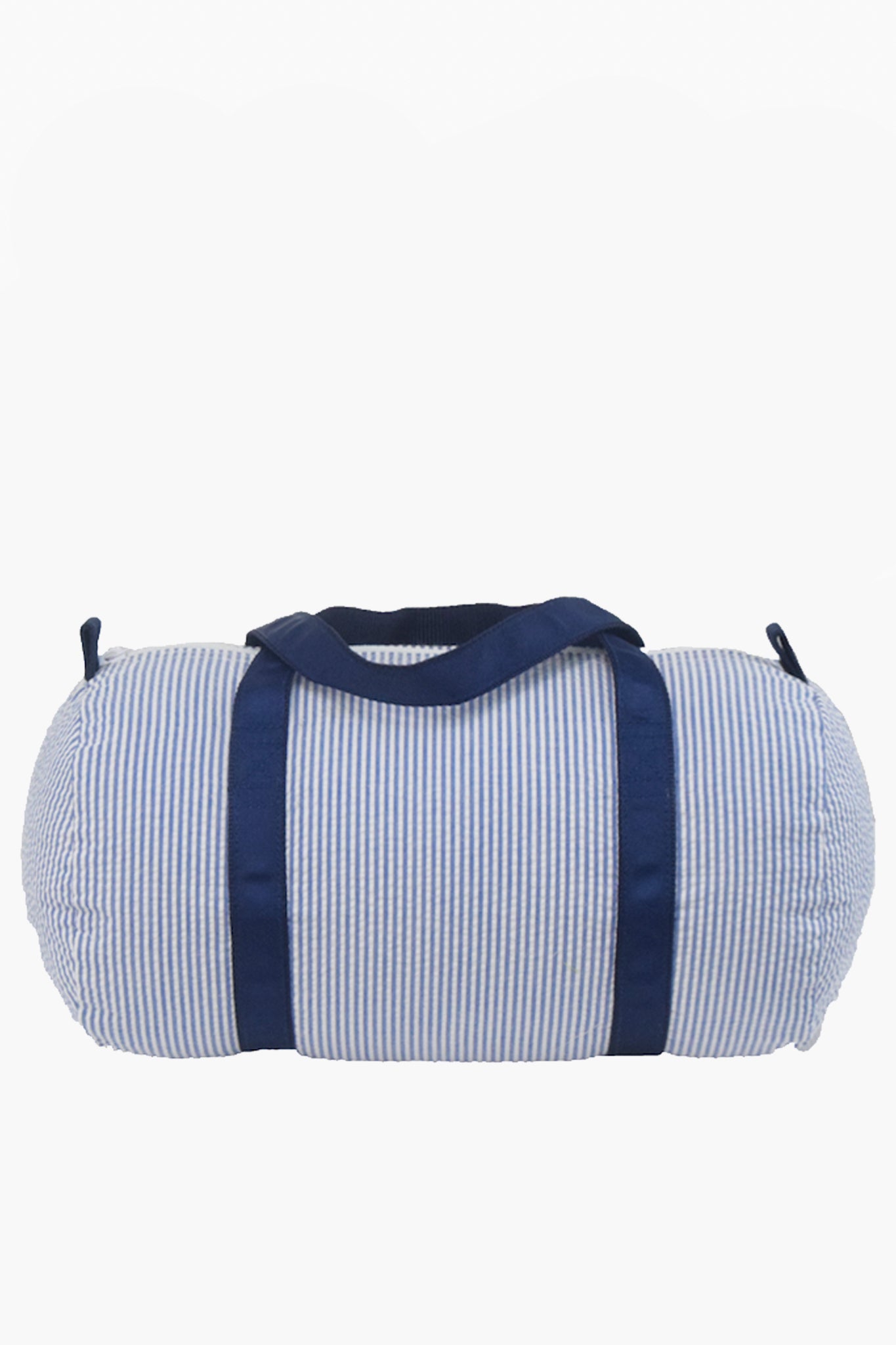 Blue Seersucker Baby Duffel Bag - Lightweight & Durable Diaper Bag for Boys & Girls - Perfect for Travel, Daycare & Outings
