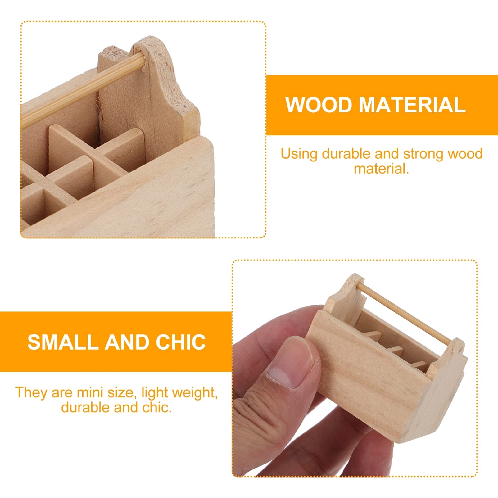 2PCS Miniature Dollhouse Toolbox Accessories - Wooden Door DIY Decor, Tiny Toolbox Model for Dollhouse Furniture, Mini Home Decoration for DIY Crafts and Miniature Scenes