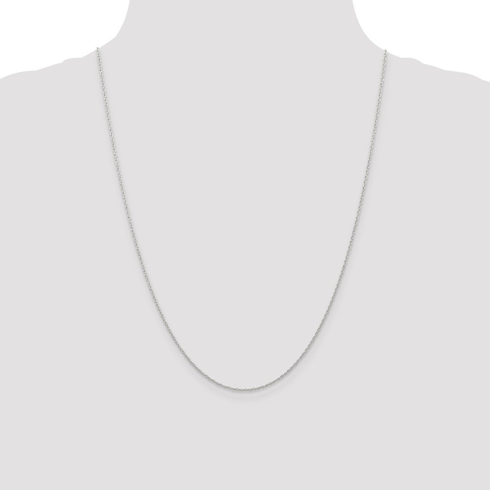 14K White Gold 0.7mm Carded Cable Rope Chain Necklace for Women - Dainty & Elegant Jewelry Gift for Birthday, Anniversary & Special Occasions