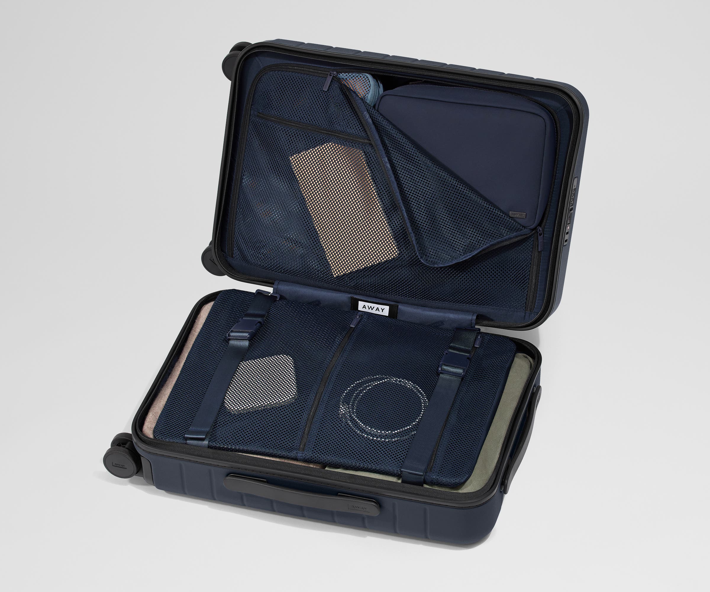 Premium Navy Blue Executive Carry-On Luggage - Lightweight & Durable Business Travel Suitcase for Airplane Cabin Use