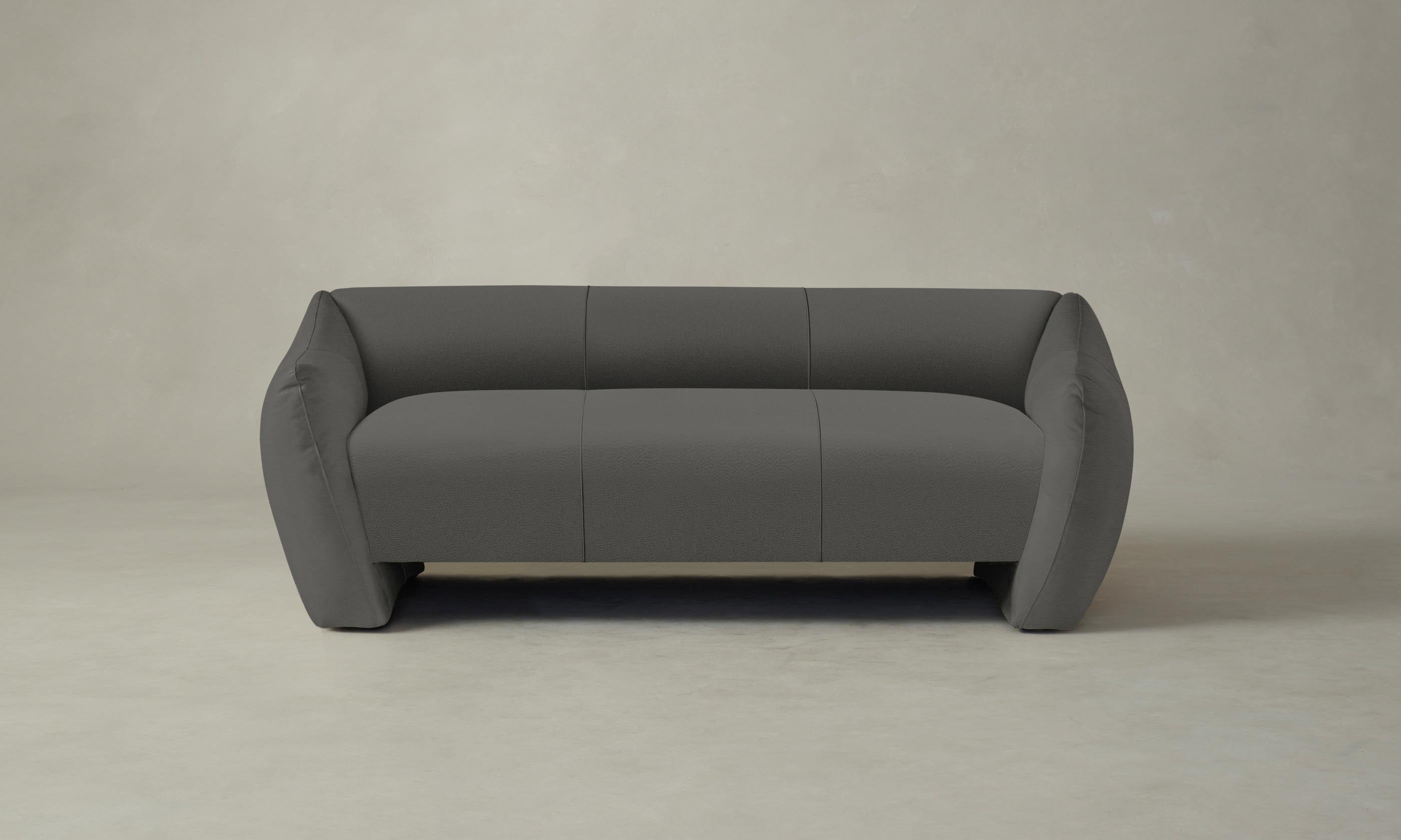 Premium Pebbled Leather Bond Settee in Ash - Stylish and Durable Sofa for Living Room, Lounge, or Office
