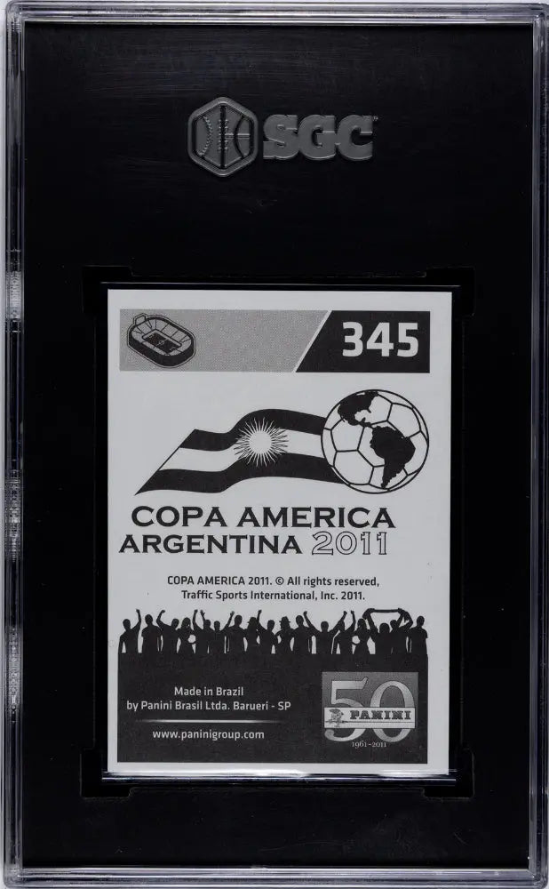 2011 Panini Copa America Lionel Messi #345 SGC 9 Graded Soccer Card - Perfect for Collectors, Fans, and Sports Memorabilia Displays