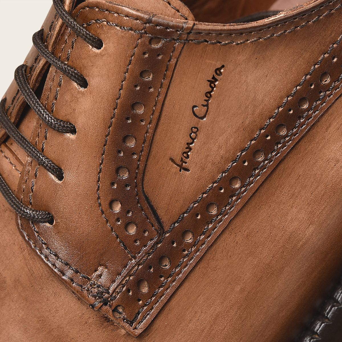 D24TVTV Brown Franco Cuadra Men's Dress Shoes - Premium Leather Formal Shoes for Business, Wedding & Special Occasions