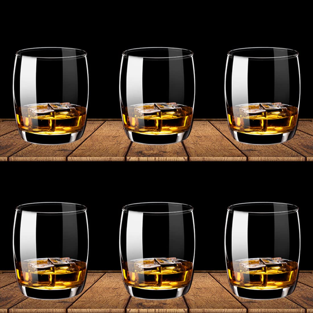 Premium Crystal Whiskey Glasses Set of 6 - 6.8 Oz Elegant Bourbon Scotch Cocktail Cognac Rum Drinking Glasses - Perfect Birthday Anniversary Gift for Men Husband Boyfriend - Ideal for Home Bar Parties Dinner Celebrations