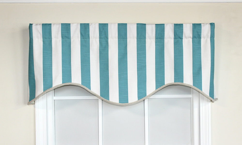 Coastal Stripe Cornice Valance - Stylish Window Treatment for Beach House Decor & Coastal-Themed Rooms | Perfect for Living Room, Bedroom & Kitchen Windows