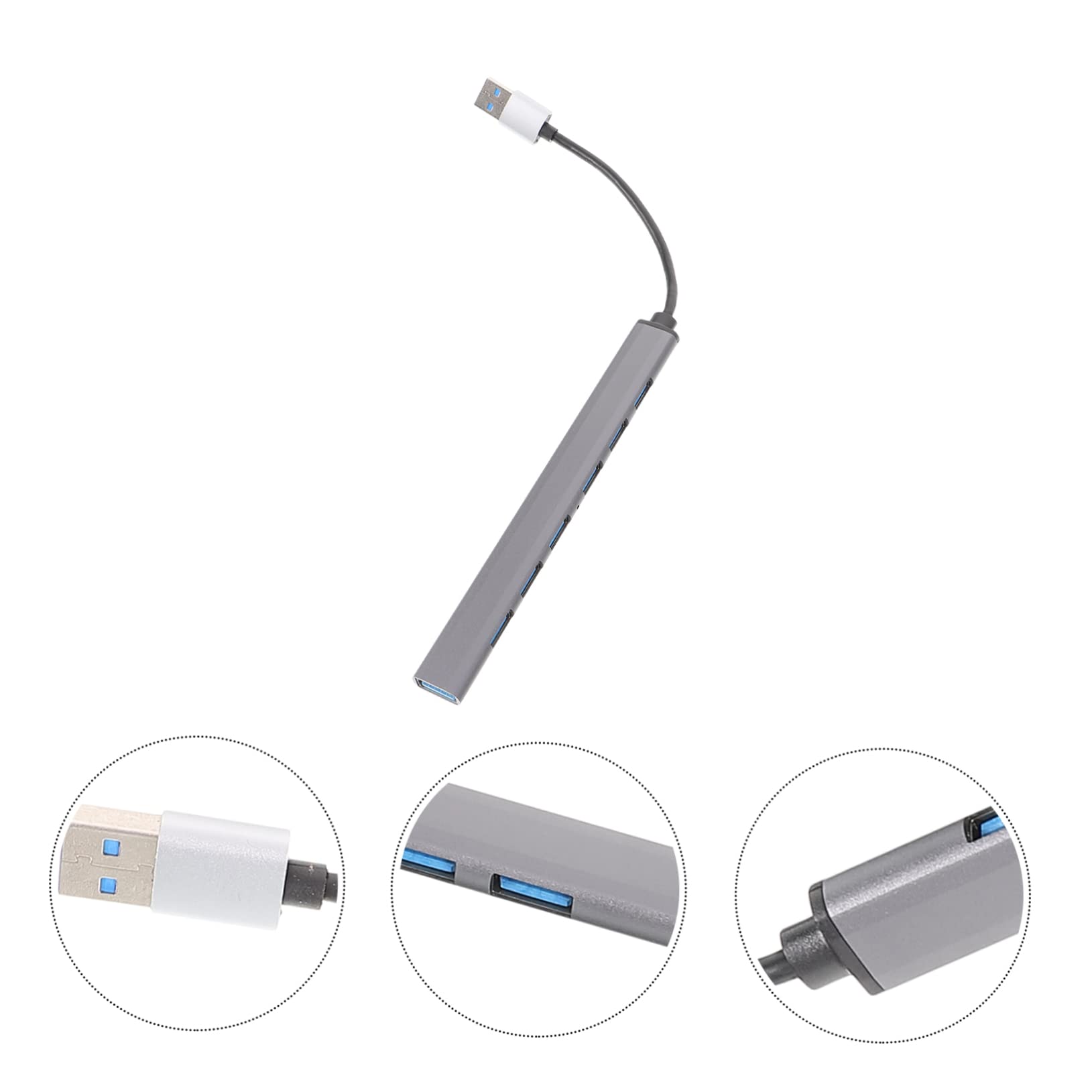 CIYODO 7-Port USB 3.0 Hub Adapter for Laptop, Computer & PC - High-Speed Data Transfer USB Splitter with LED Indicators - Perfect for Home Office, Gaming & Multi-Device Charging