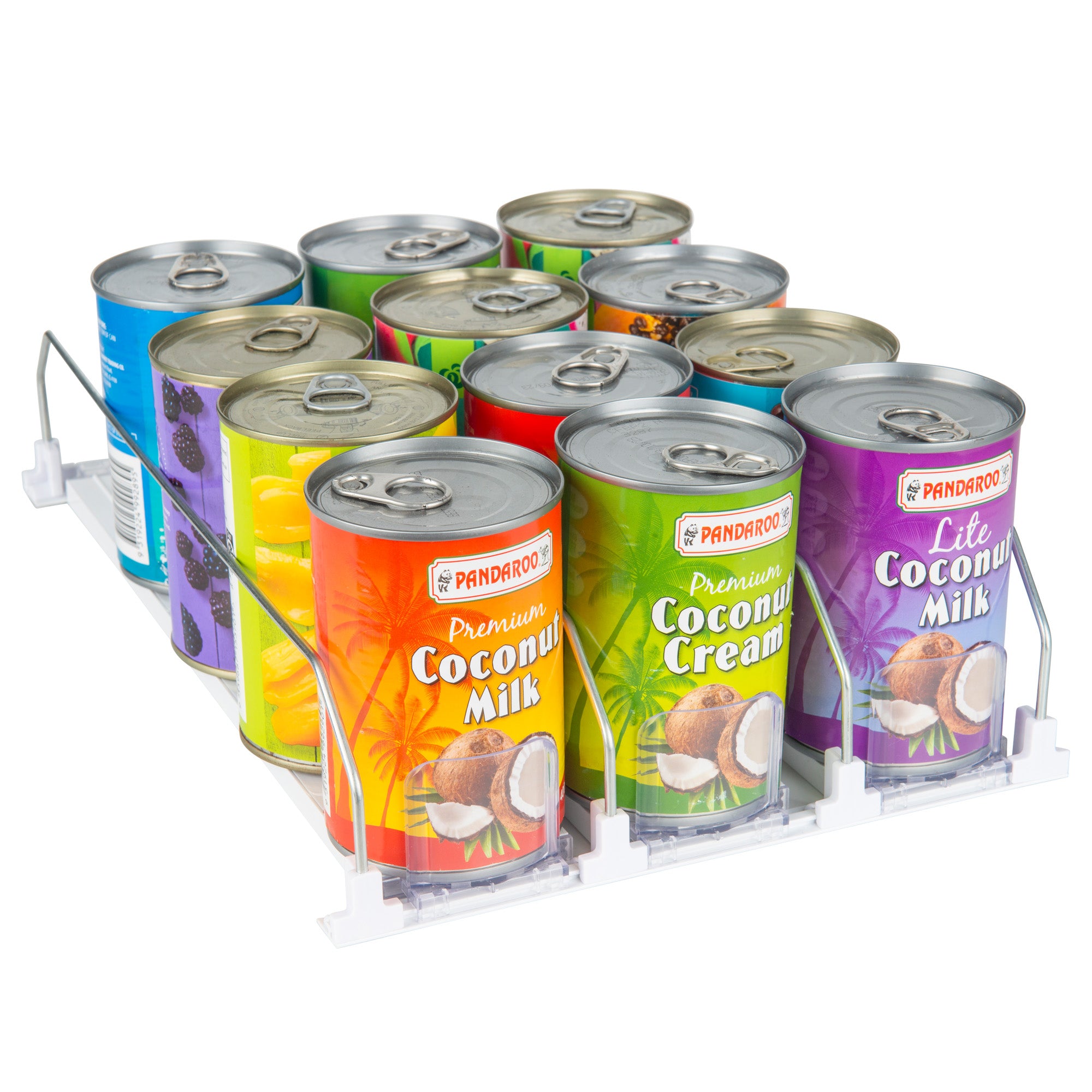 Sliding Can Dispenser - Space Saving Kitchen Organizer for Soda, Beer & Beverage Cans - Perfect for Pantry, Fridge or Party Use