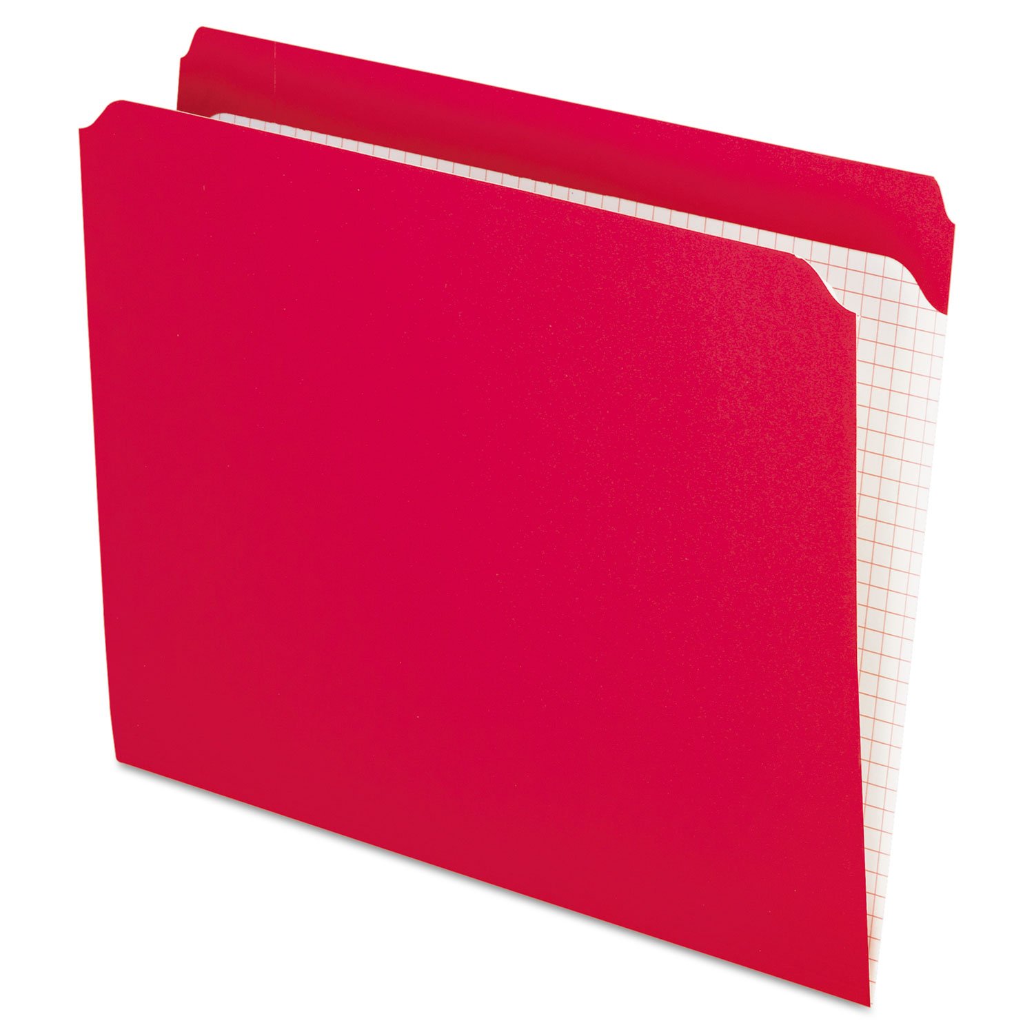 Pendaflex Red Letter Size File Folders with Interior Grid - Straight Cut, 100-Pack (R152 RED) - Perfect for Office Organization, Document Filing & School Projects